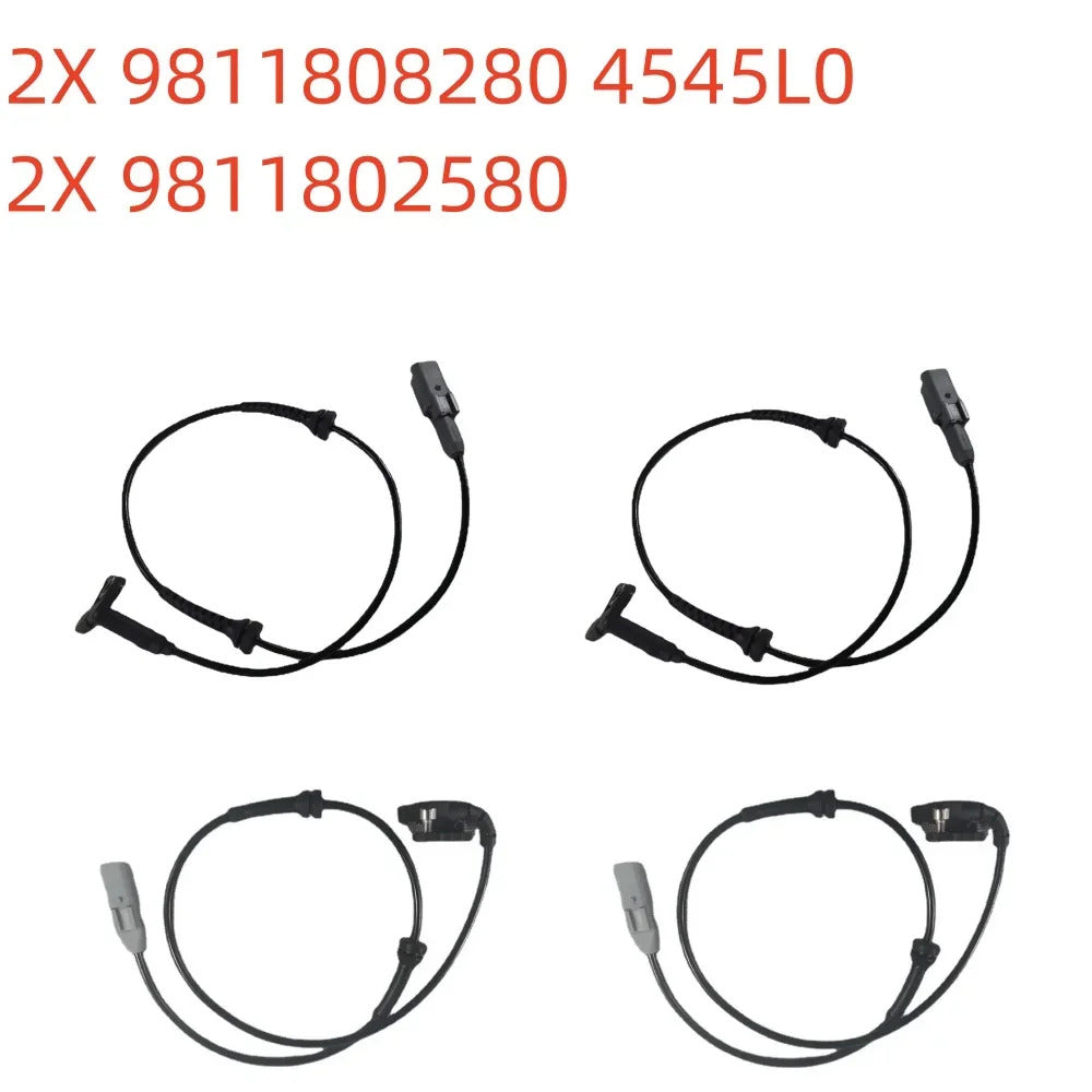 4 pcs Front Rear ABS Wheel Speed Sensor 9811802580 9811808280 4545L0 454508 9659058180 For Peugeot 307 308 Citroen C4 DS4